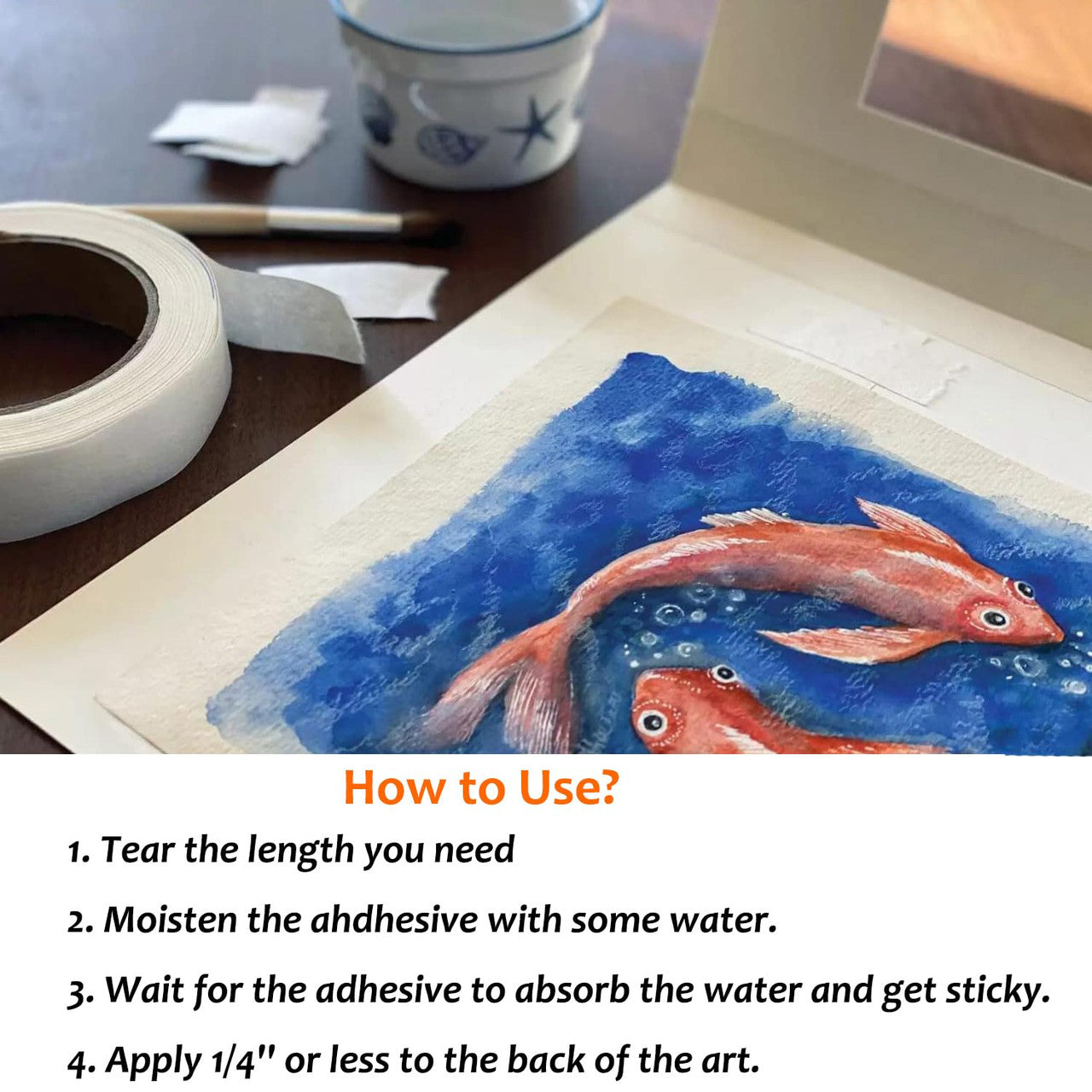 Lineco,Gummed Hinging Hayaku Tape. Archival with Acid-Free Water Activated Adhesive. Strong for Paper, Art, Repair of Art.