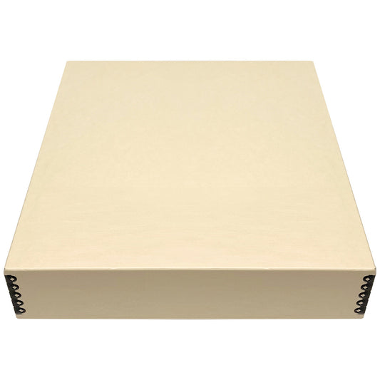 Lineco Tan 3" Deep Museum Archival Storage Box Drop Front Design Acid-Free with Metal Edge