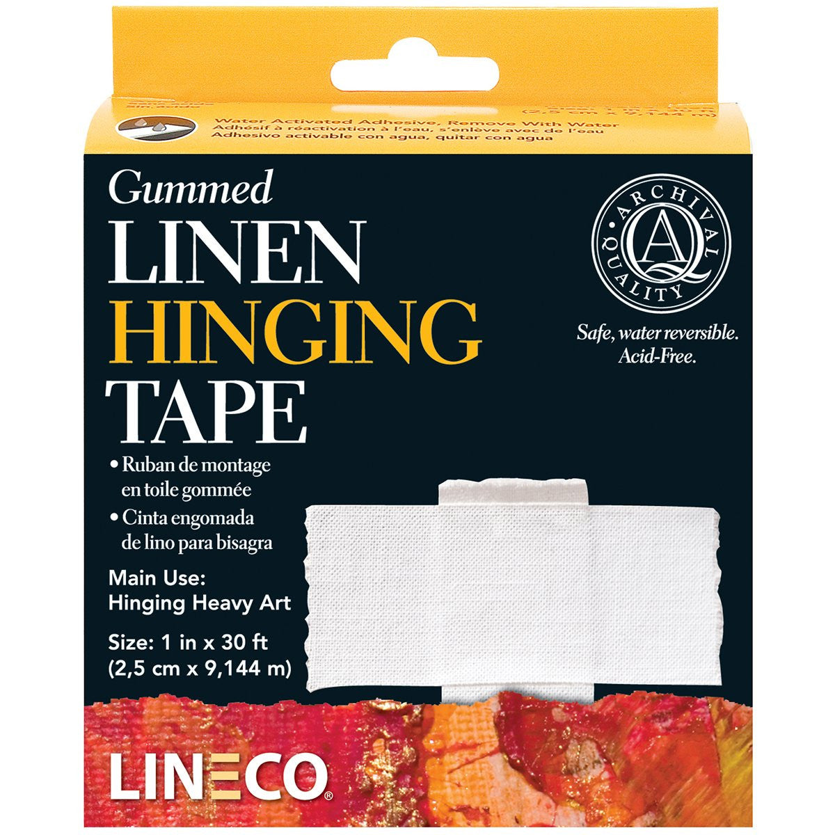 Lineco L533-1025 Gummed Linen Tape 1 In. X 30 Ft. White