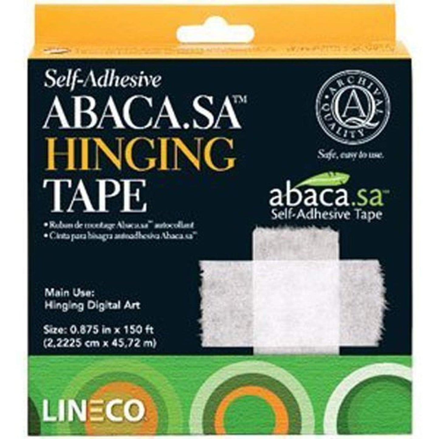 Lineco Self-Adhesive Hinging Tape, Acid-Free Abaca Paper for Mounting Photos, Prints Matte Frames, Artwork Matting 0.875 in. x 150 ft.