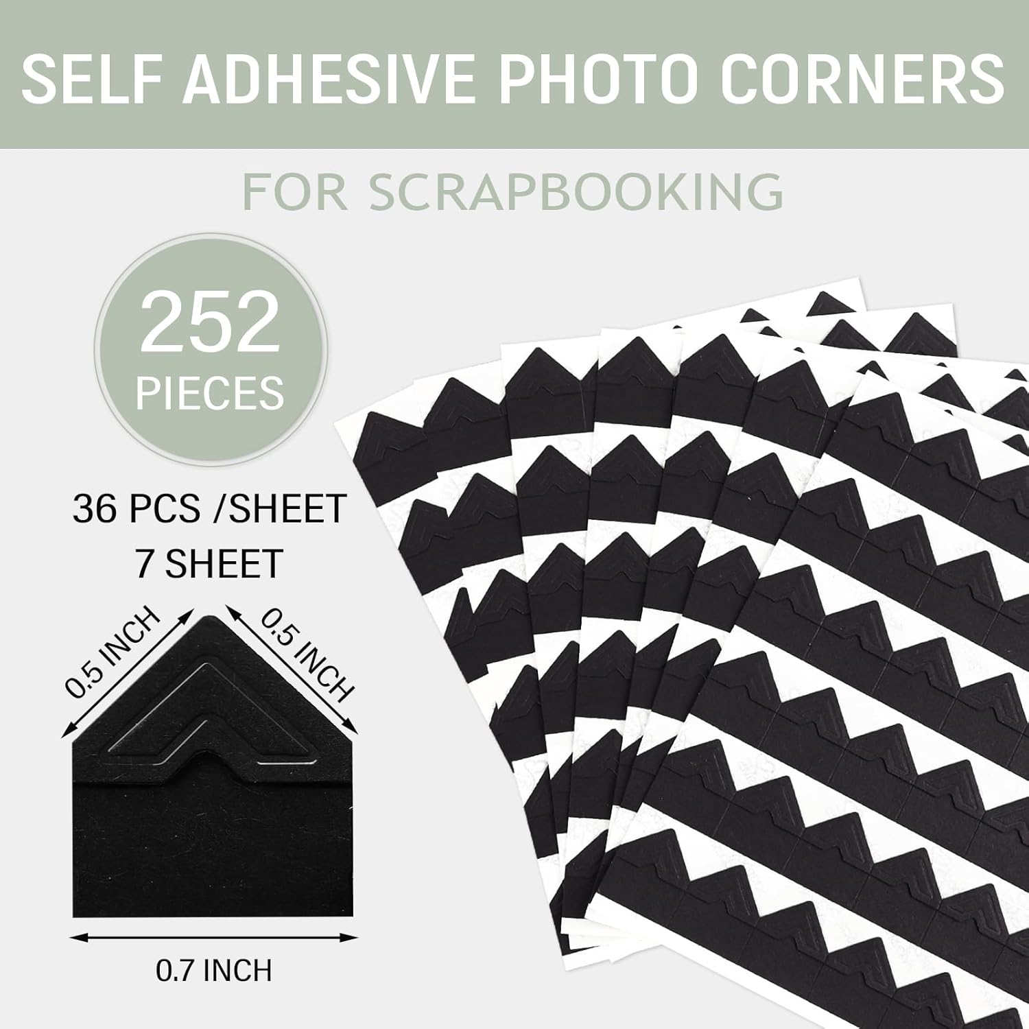 Lineco,Self-Adhesive Photo Corners,Package of 252