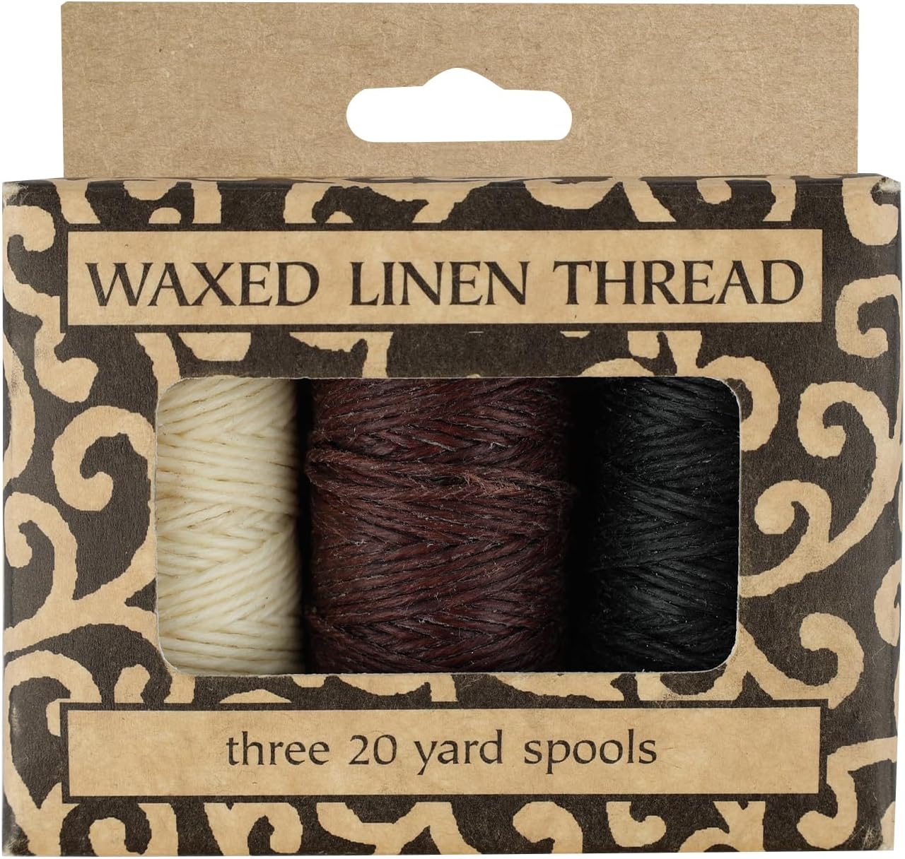 Lineco Waxed Linen Thread 3 Pk Natural & Black & Brown