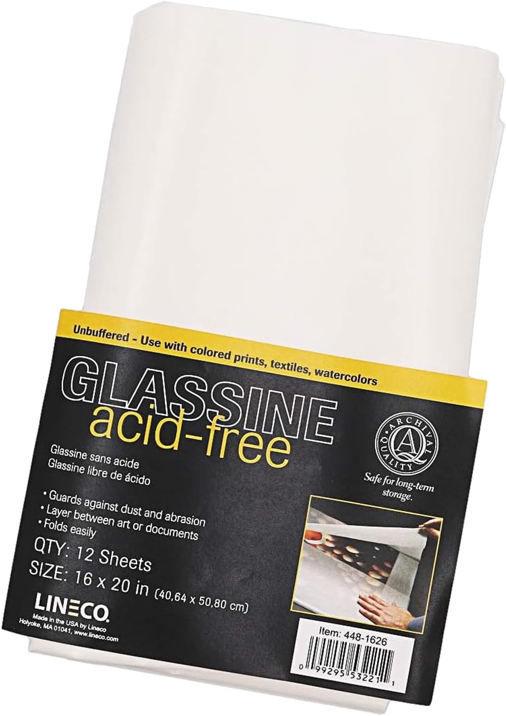 Lineco, Unbuffered Interleaving Glassine, 25#, 40 gsm