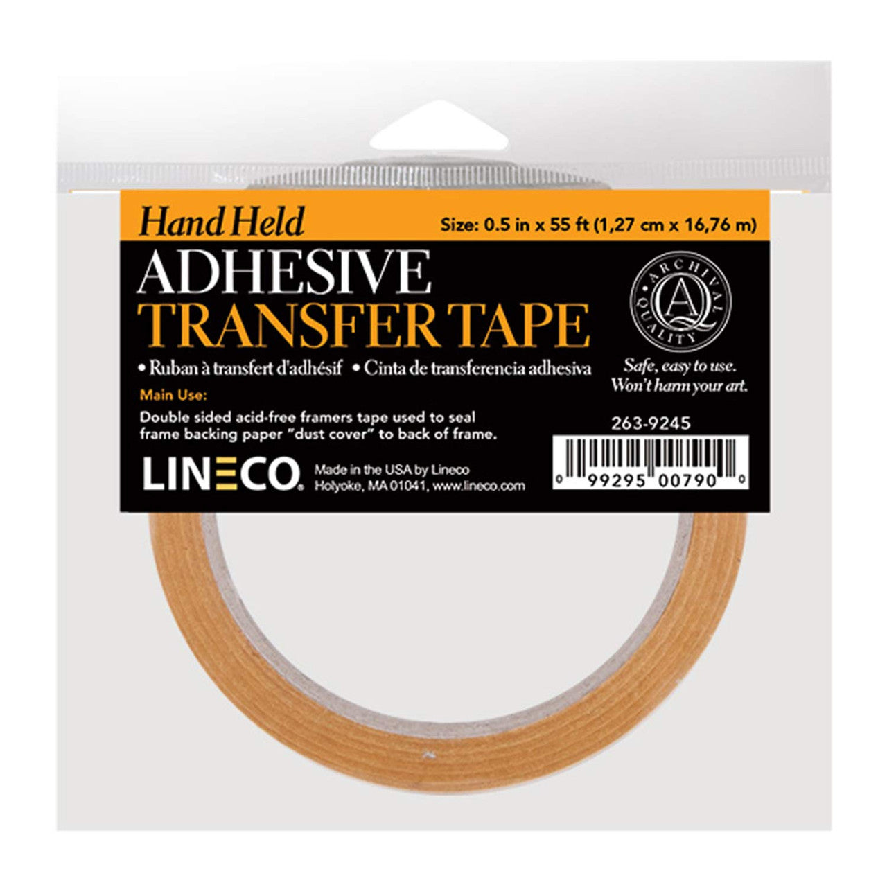 Lineco Reverse Wound Acid Free 2 mil Adesive Transfer Hand Held ATG Tape. Used in Picture Framing, Mounting of Materials Such as Paper, Wood, Plastics, and Metals.