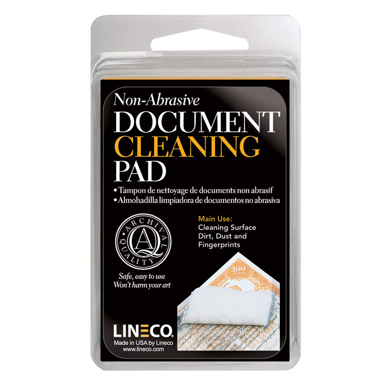 Lineco Document Cleaning Pads with Grit-Free Powder - Cleans Dirt, Dust, Mold from Paper. Soft, Grit-Free Powder That Absorbs and Cleans. 2 in. x4.75 in.