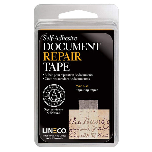 Lineco, Self Adhesive, Document Repair Tape with Neutral pH. Transparent Pressure Sensitive. Non-Yellowing and Removable with Solvents. 1 in. x 12 ft.