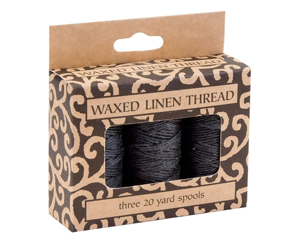 Lineco Waxed Linen Thread 3 Pk Black