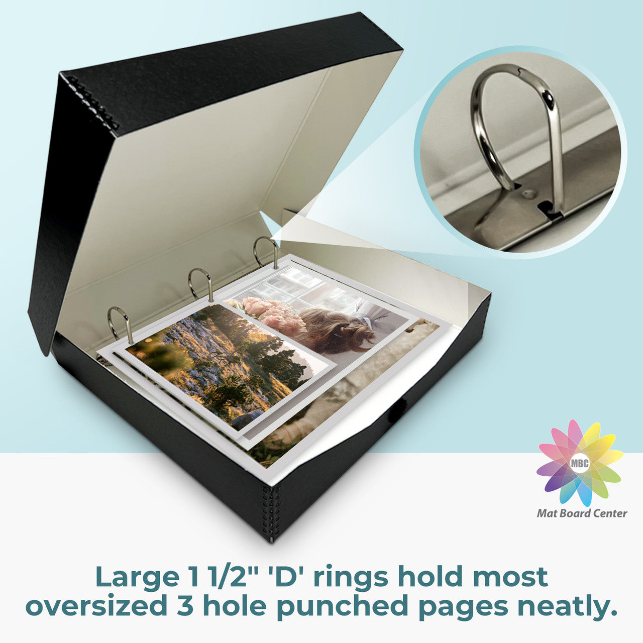 Lineco Clamshell Folio Storage Box with 3-Ring