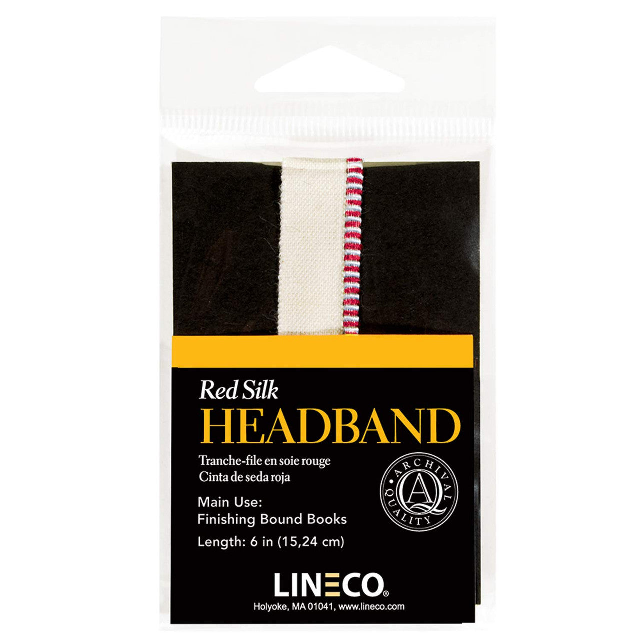 Lineco 6" Silk Head Band. Finishing Touch for Bound Books. Bookbinding, DIY, Crafts, Projects, Journals, Scrapbooking, Book Decor Red