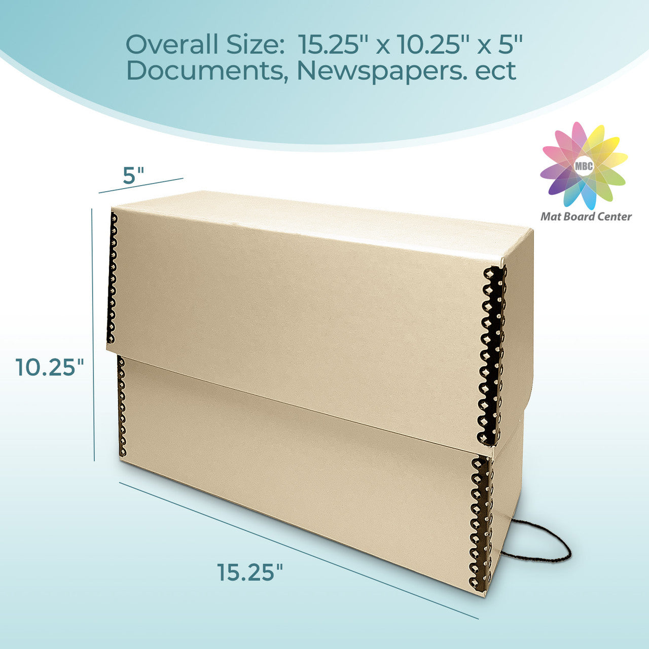 Lineco Letter Tan Archival Document Storage Cases Acid Free File Organizer 15.25" x 10.25" x 5"