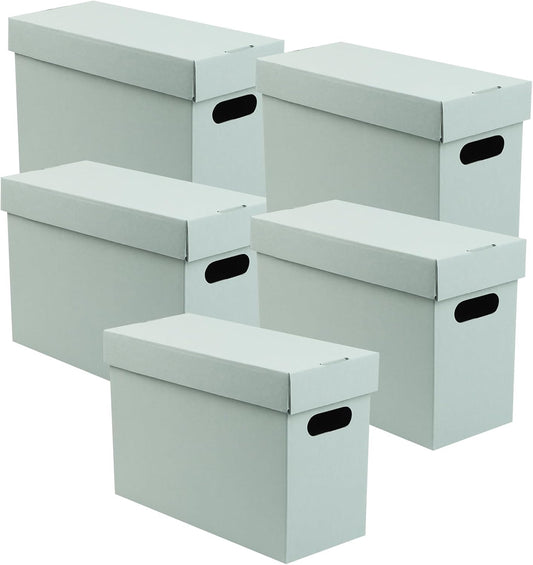 6x15x10 inches Archival Storage Cartons (5 Pack) Blue Gray