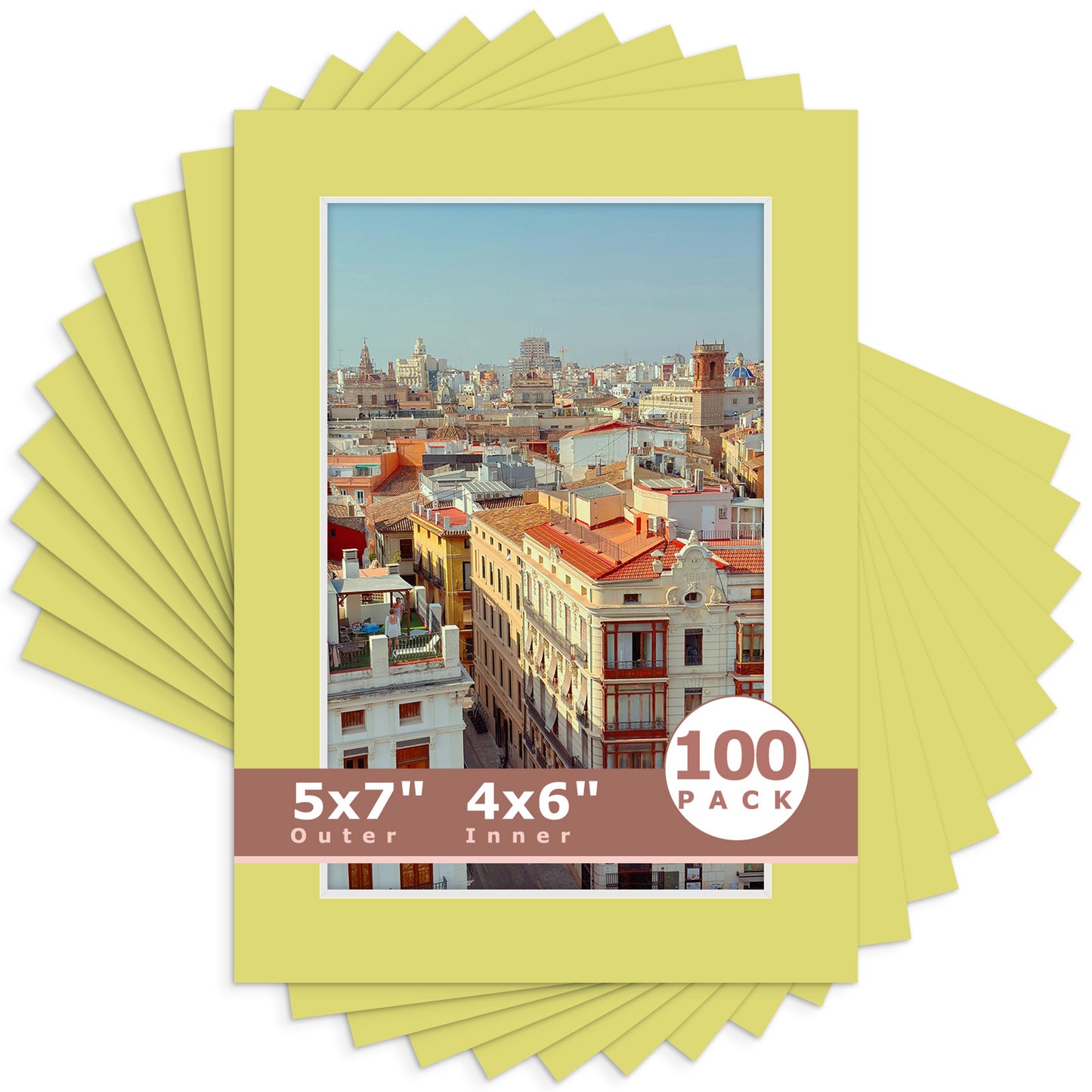 5x7 Economy Pre-Cut Mat For 4x6 Picture-Pack of 100 N127 Frolic