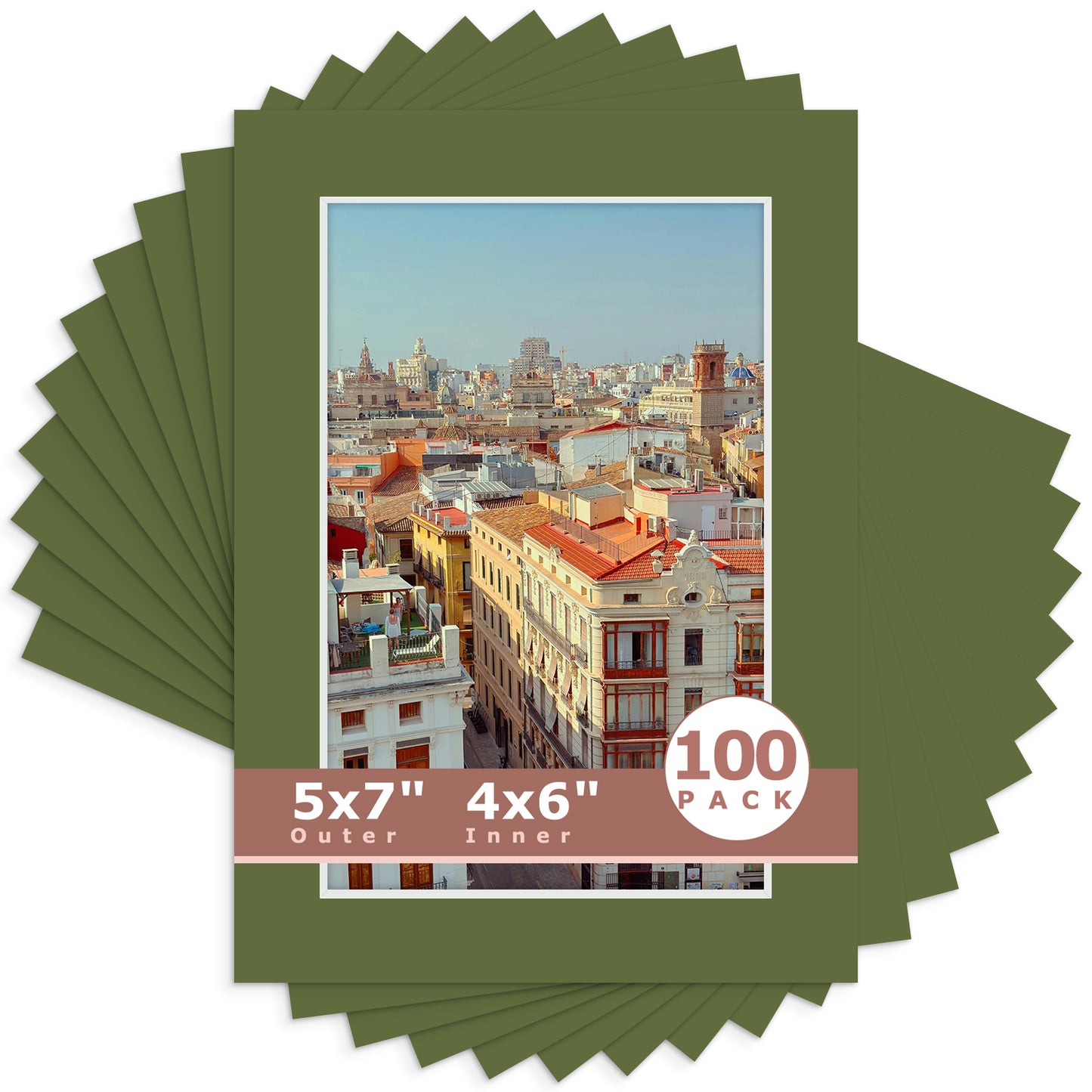 5x7 Economy Pre-Cut Mat For 4x6 Picture-Pack of 100 N134 Rock Garden