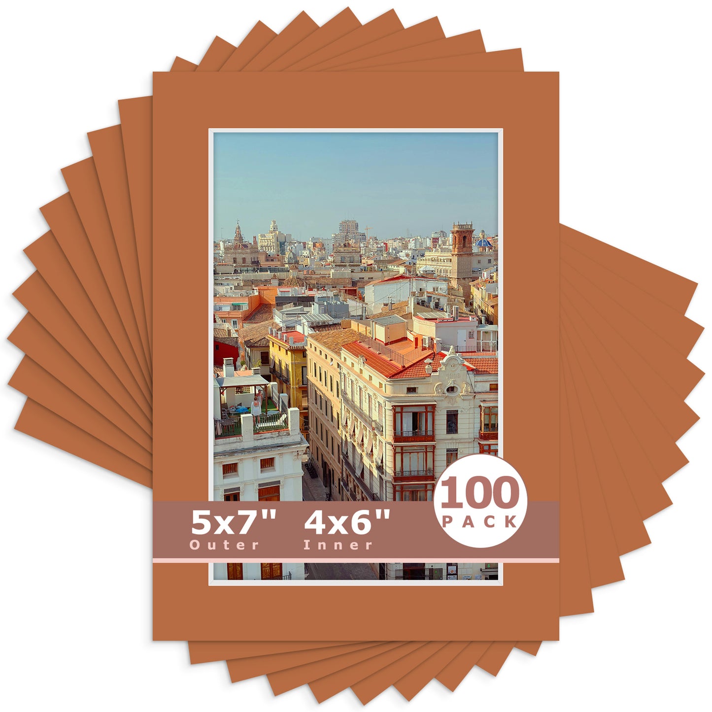 5x7 Economy Pre-Cut Mat For 4x6 Picture-Pack of 100 N145 Earth