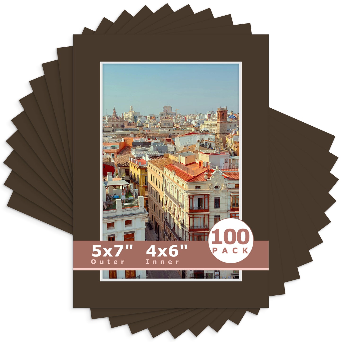 5x7 Economy Pre-Cut Mat For 4x6 Picture-Pack of 100 N148 Well-Bred Brown