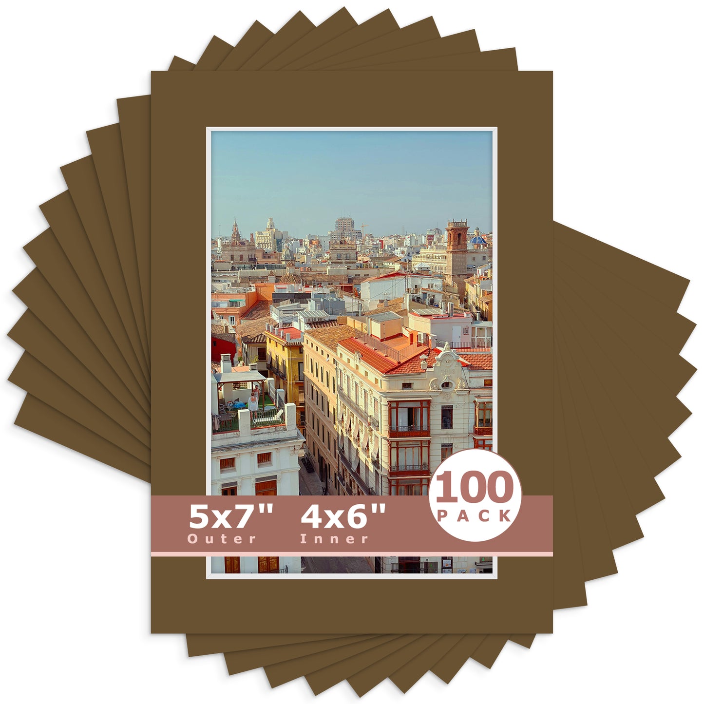 5x7 Economy Pre-Cut Mat For 4x6 Picture-Pack of 100 N162 Java