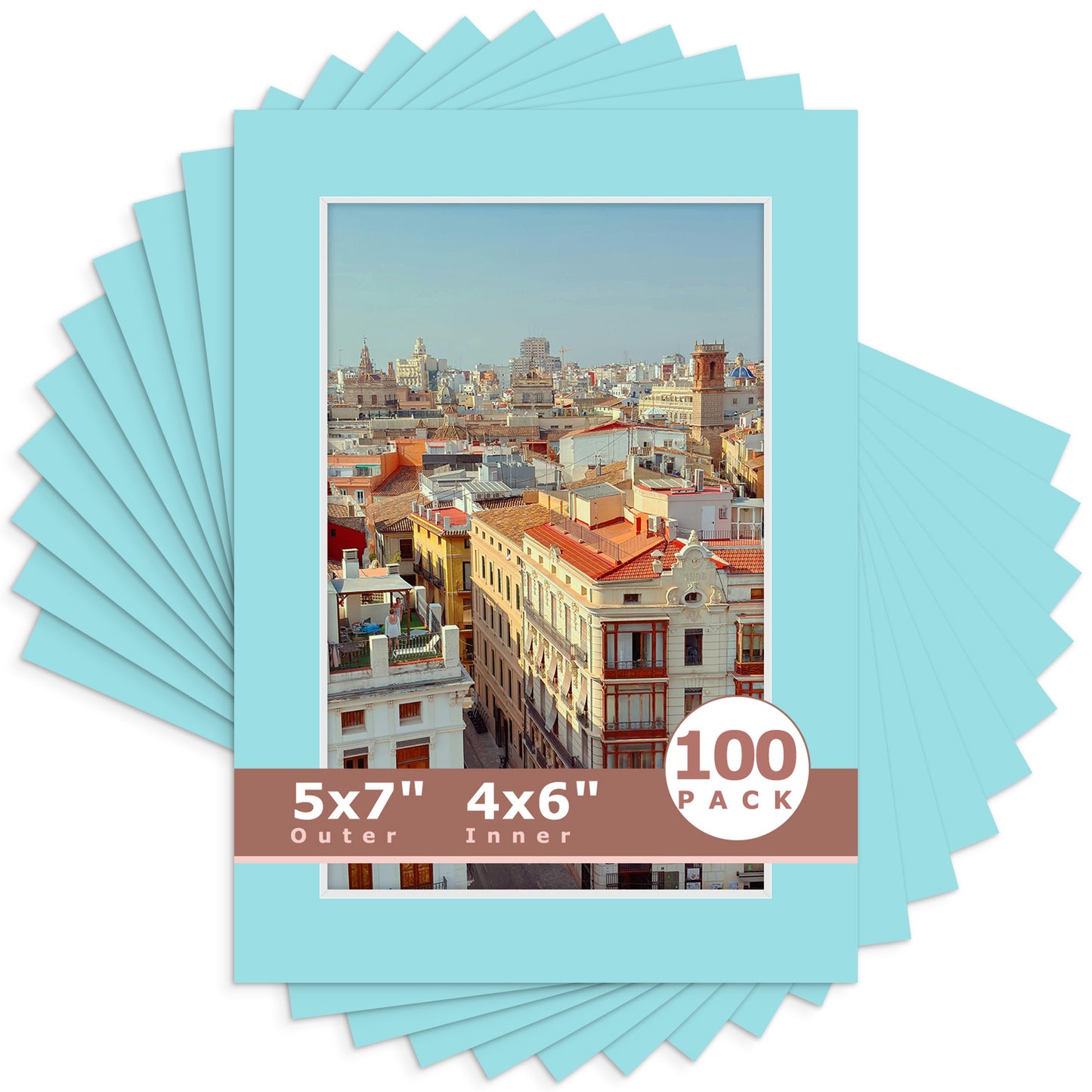 5x7 Economy Pre-Cut Mat For 4x6 Picture-Pack of 100 N222 Deep Blue