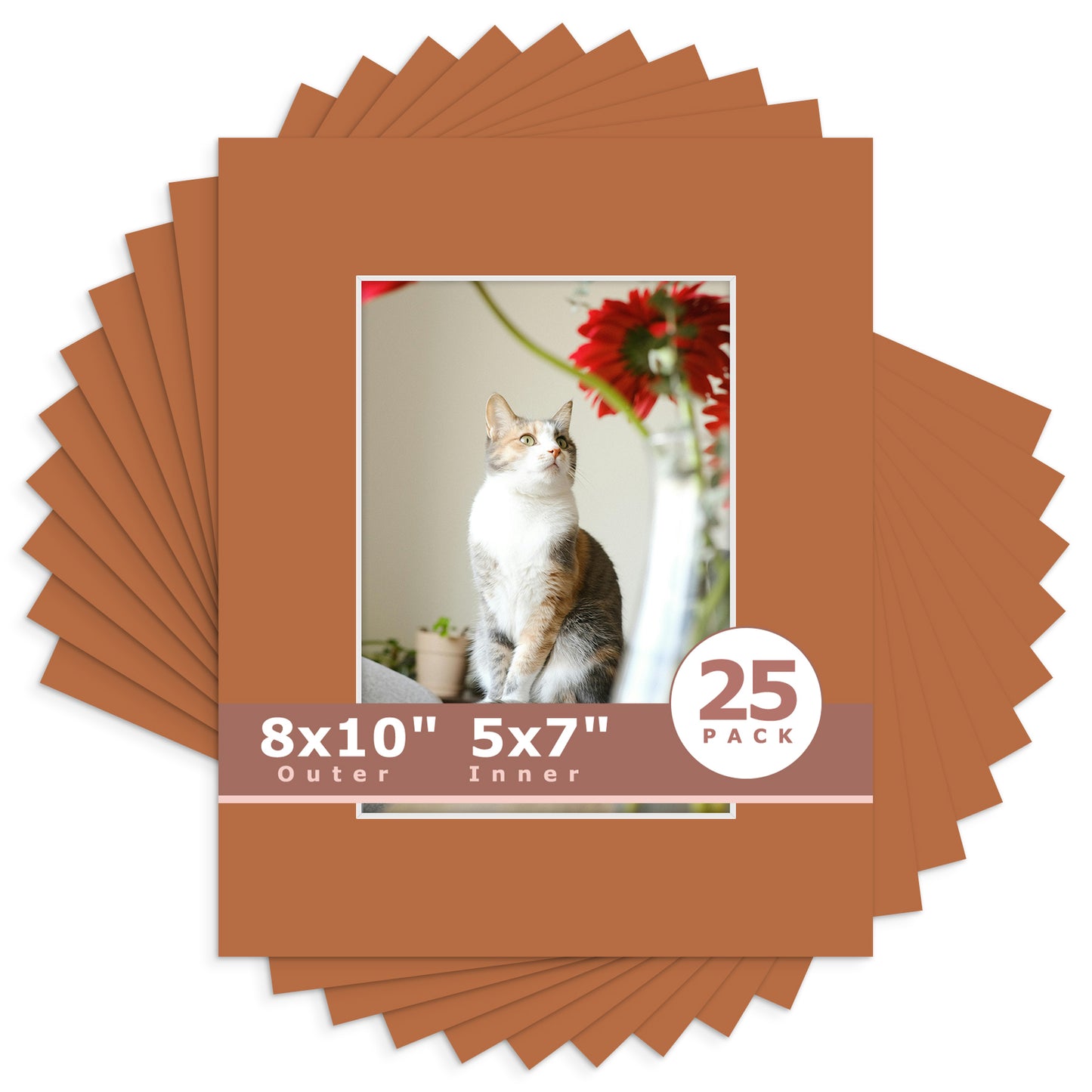 8x10 Economy Pre-Cut Mat Board-Pack of 25 5x7 (4.5x6.5 exact opening) N145 Earth
