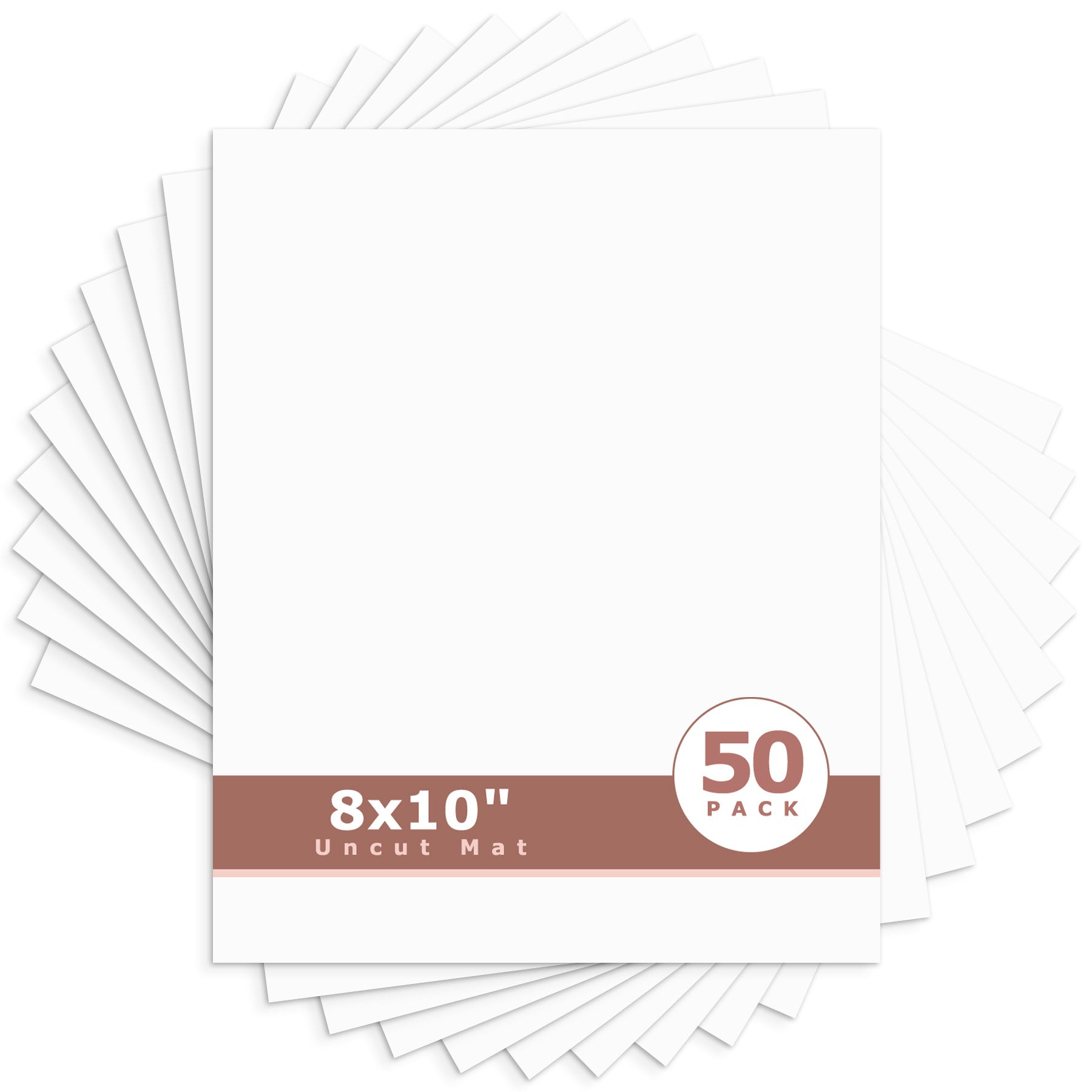 8x10 Uncut Mat Boards - Pack of 50 White
