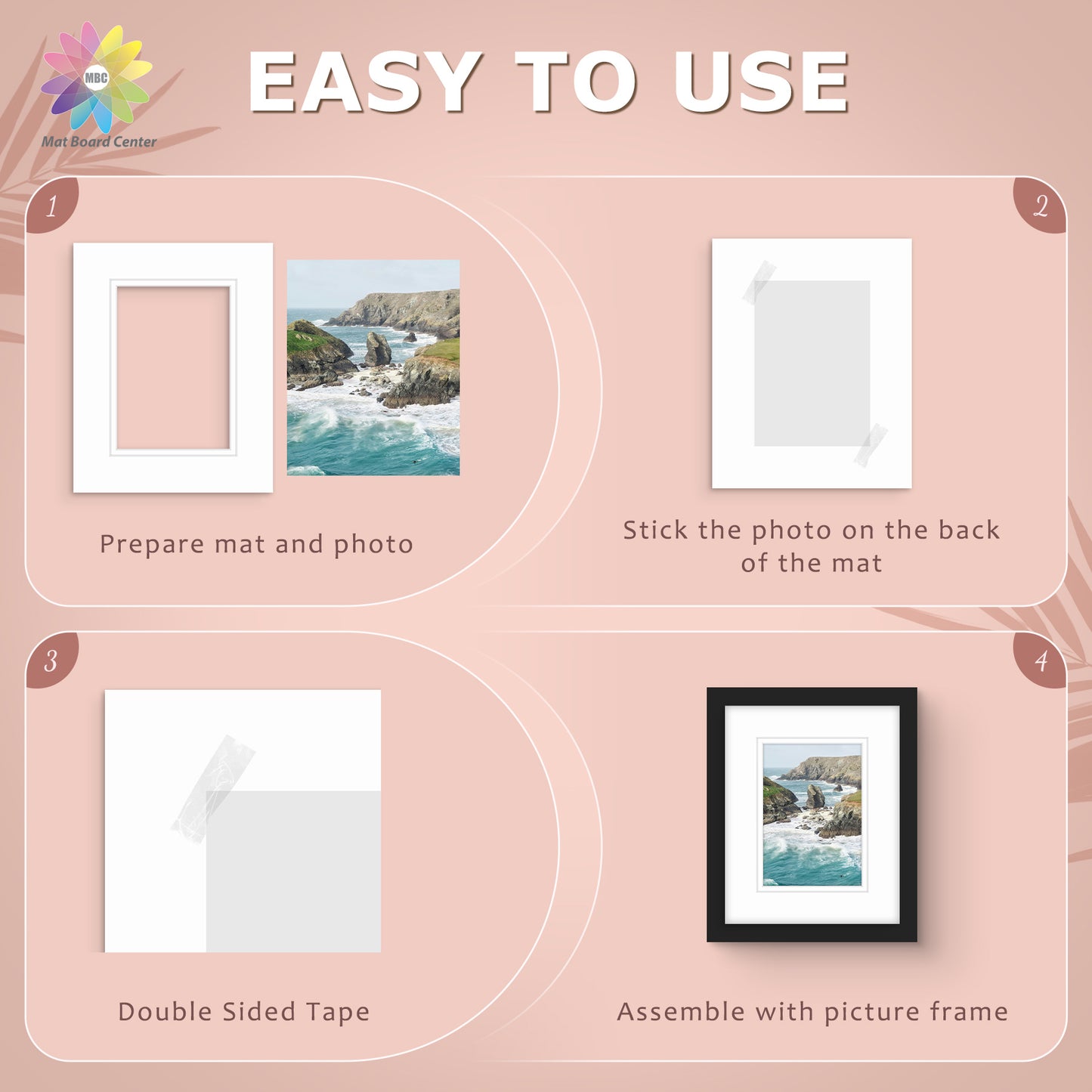 8x10 Double Mat For 5x7 Photos - Pack of 50