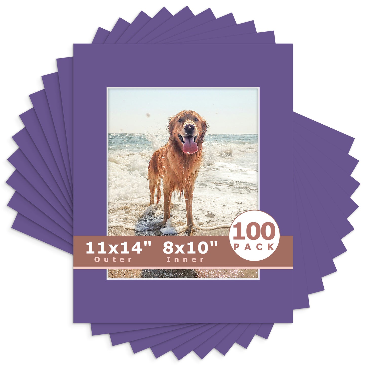 11x14 Whitecore Pre-Cut Mat Board - Pack of 100 8x10 (7.5x9.5 exact opening) N122 African Violet