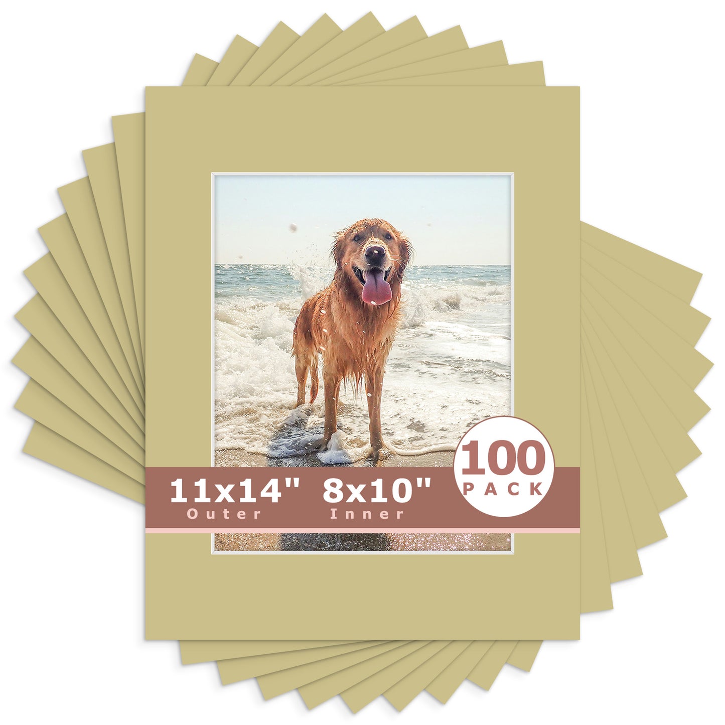 11x14 Whitecore Pre-Cut Mat Board - Pack of 100 8x10 (7.5x9.5 exact opening) N126 Mexican Stone