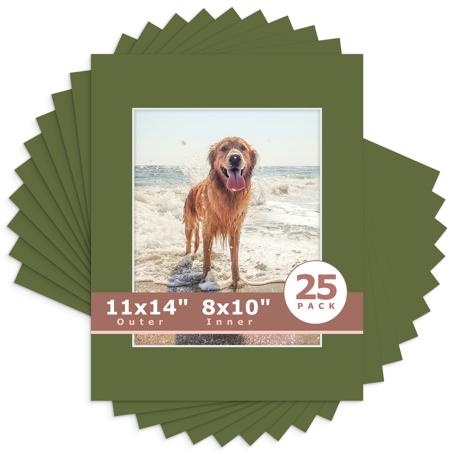 11x14 Whitecore Pre-Cut Mat Board - Pack of 25 8x10 (7.5x9.5 exact opening) N134 Rock Garden