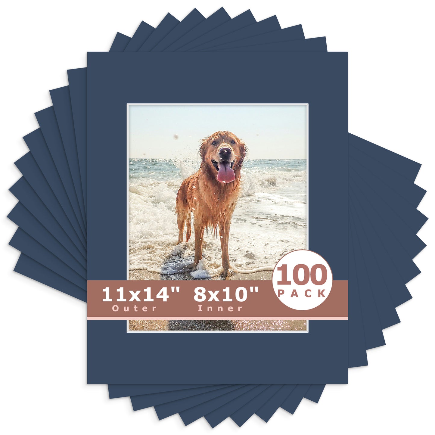11x14 Whitecore Pre-Cut Mat Board - Pack of 100 8x10 (7.5x9.5 exact opening) N141 Dignity Blue