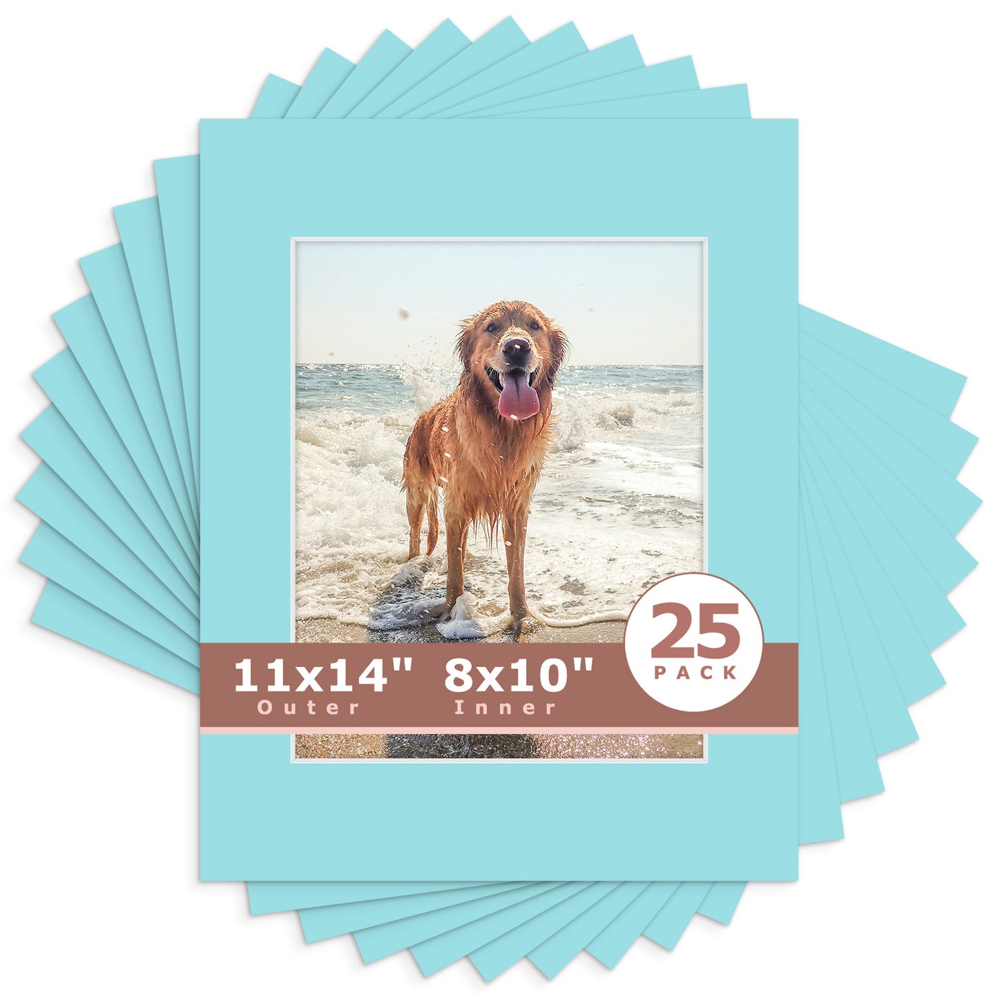 11x14 Whitecore Pre-Cut Mat Board - Pack of 25 8x10 (7.5x9.5 exact opening) N222 Deep Blue