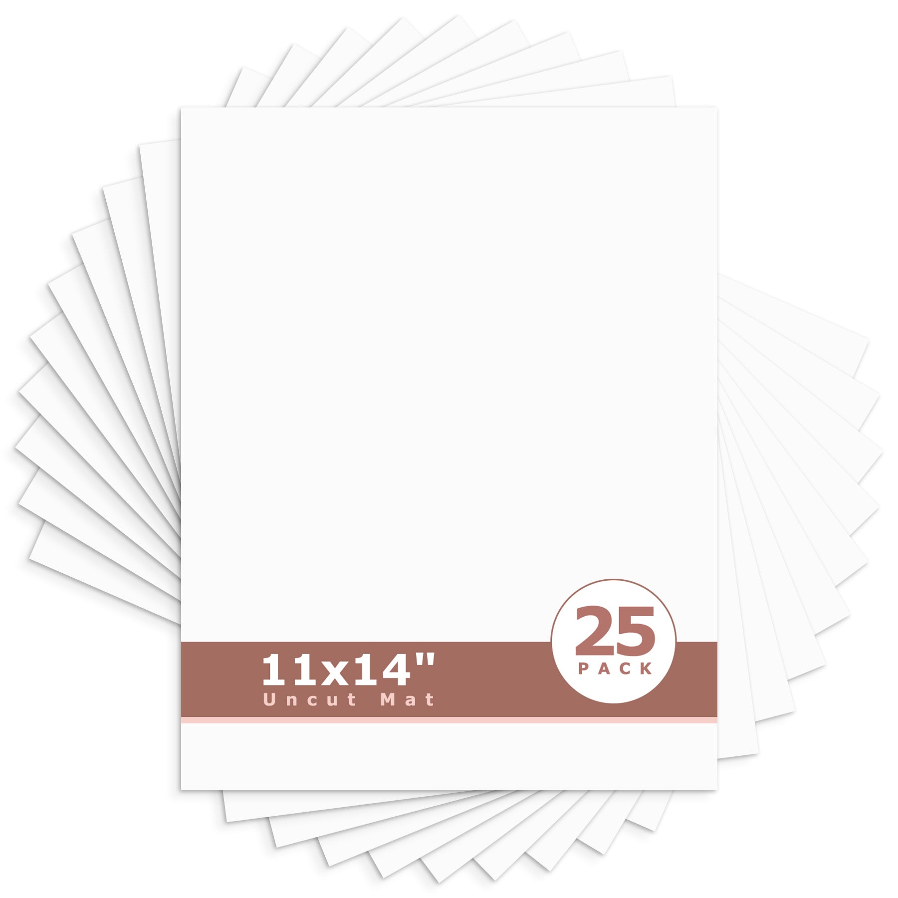 11x14 Uncut Mat Boards - Pack of 25 White