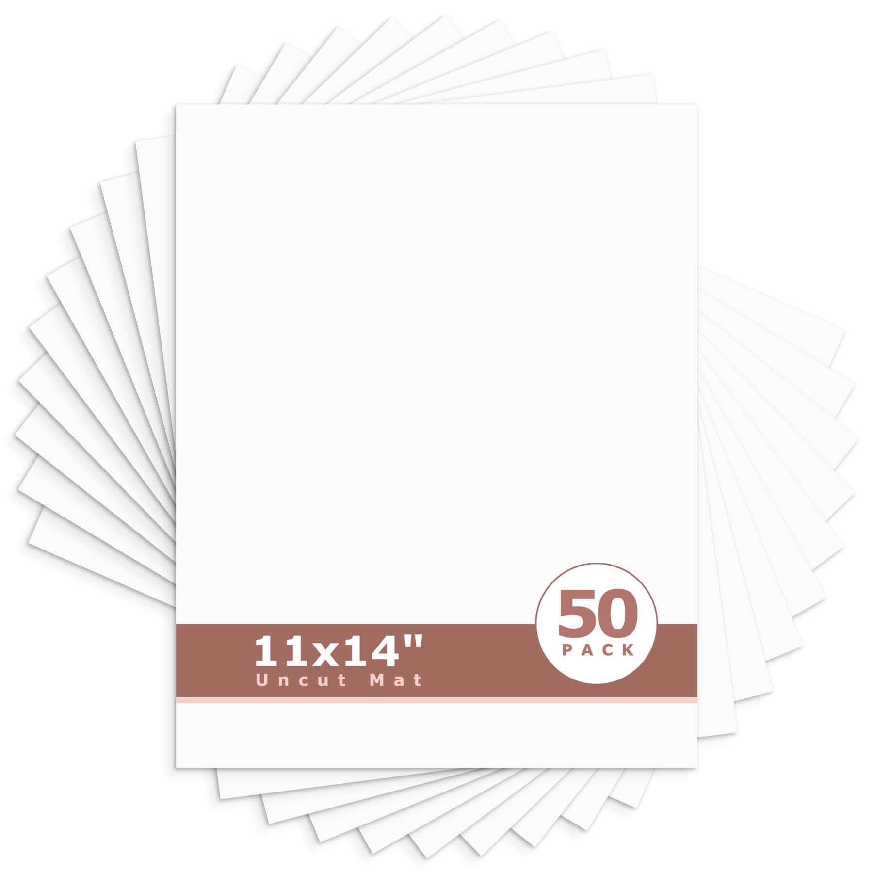 11x14 Uncut Mat Boards - Pack of 50 White
