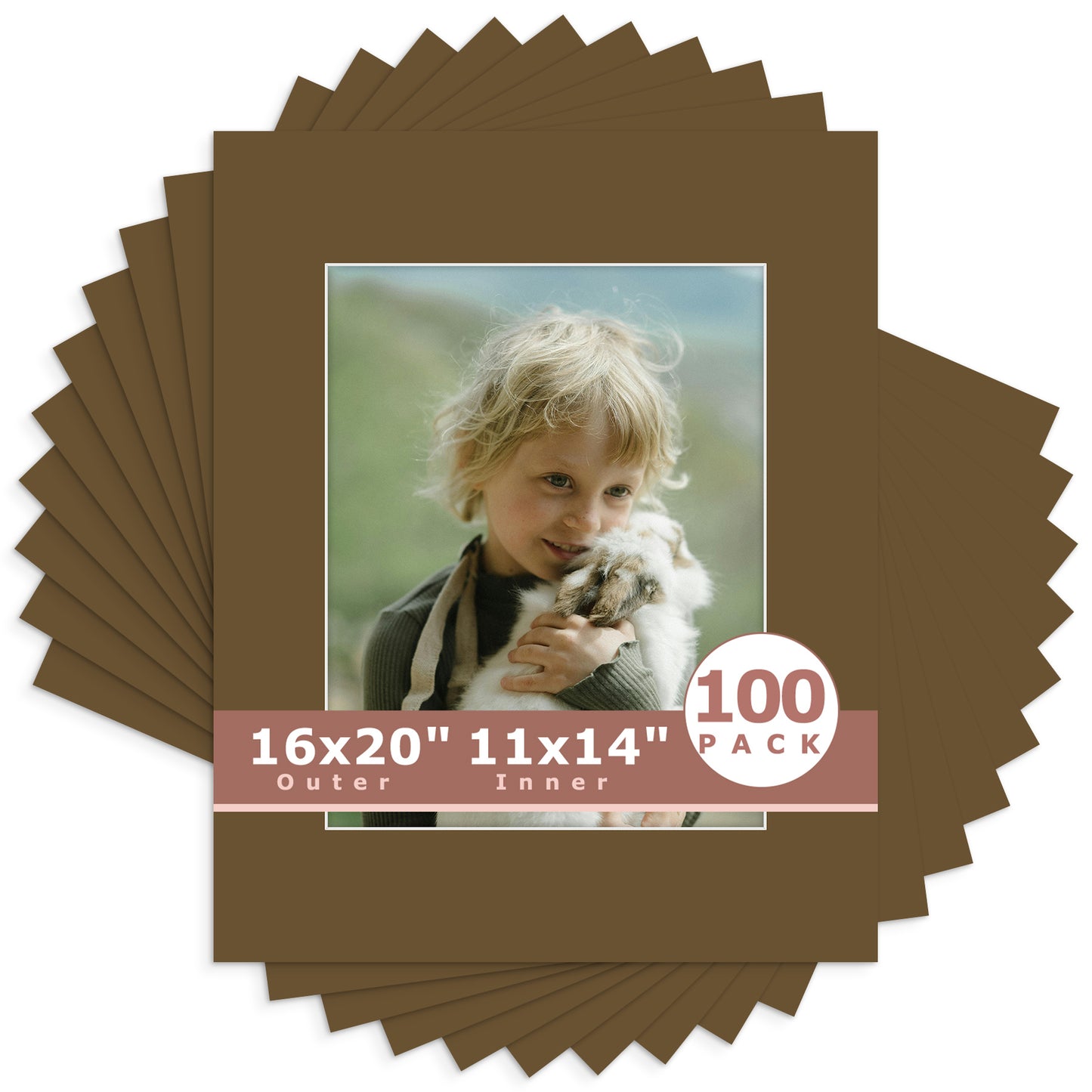 16x20 Whitecore Economy Pre-Cut Mat-Pack of 100 11x14 (exact opening 10.5x13.5) N162 Java