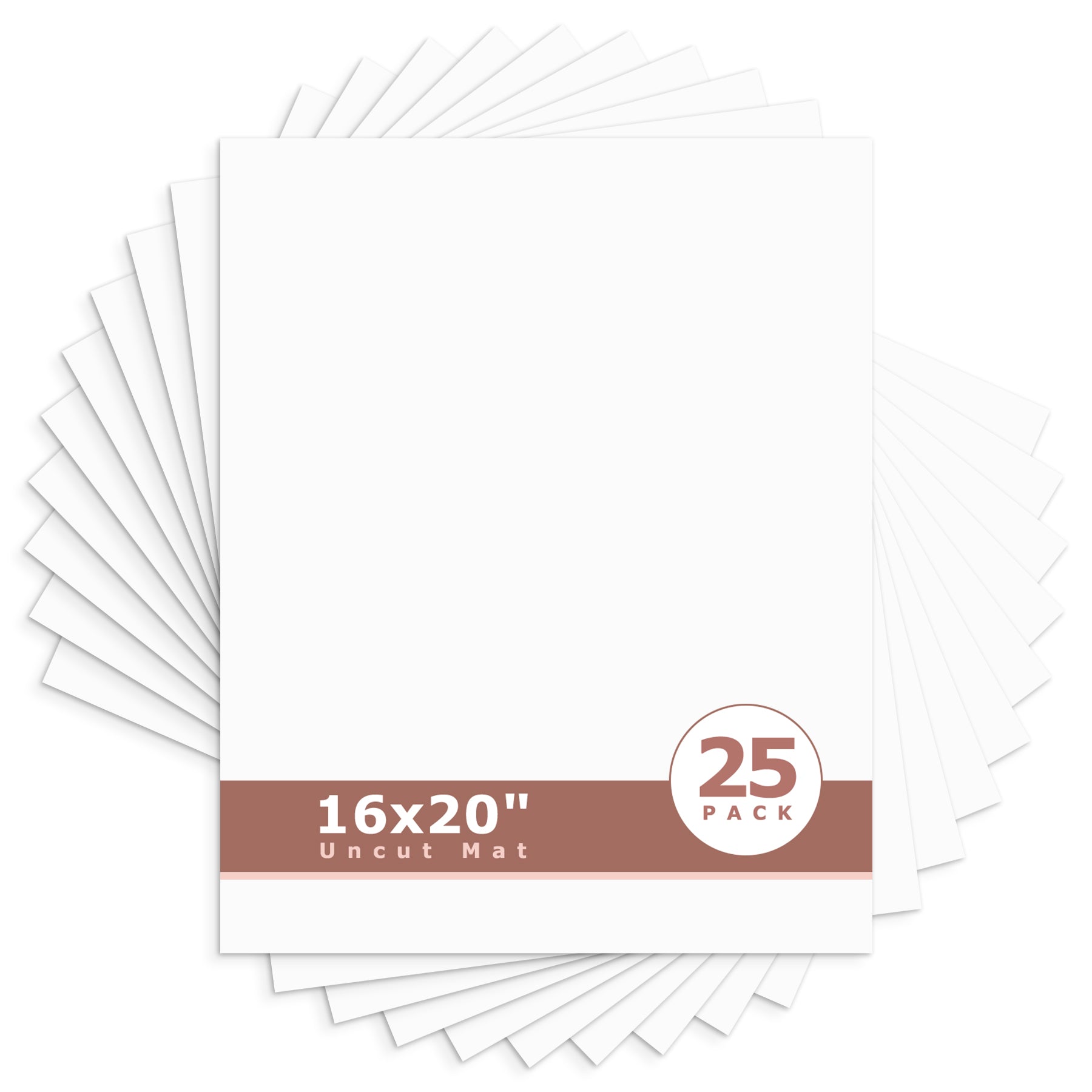 16x20 Uncut Mat Boards - Pack of 25 White