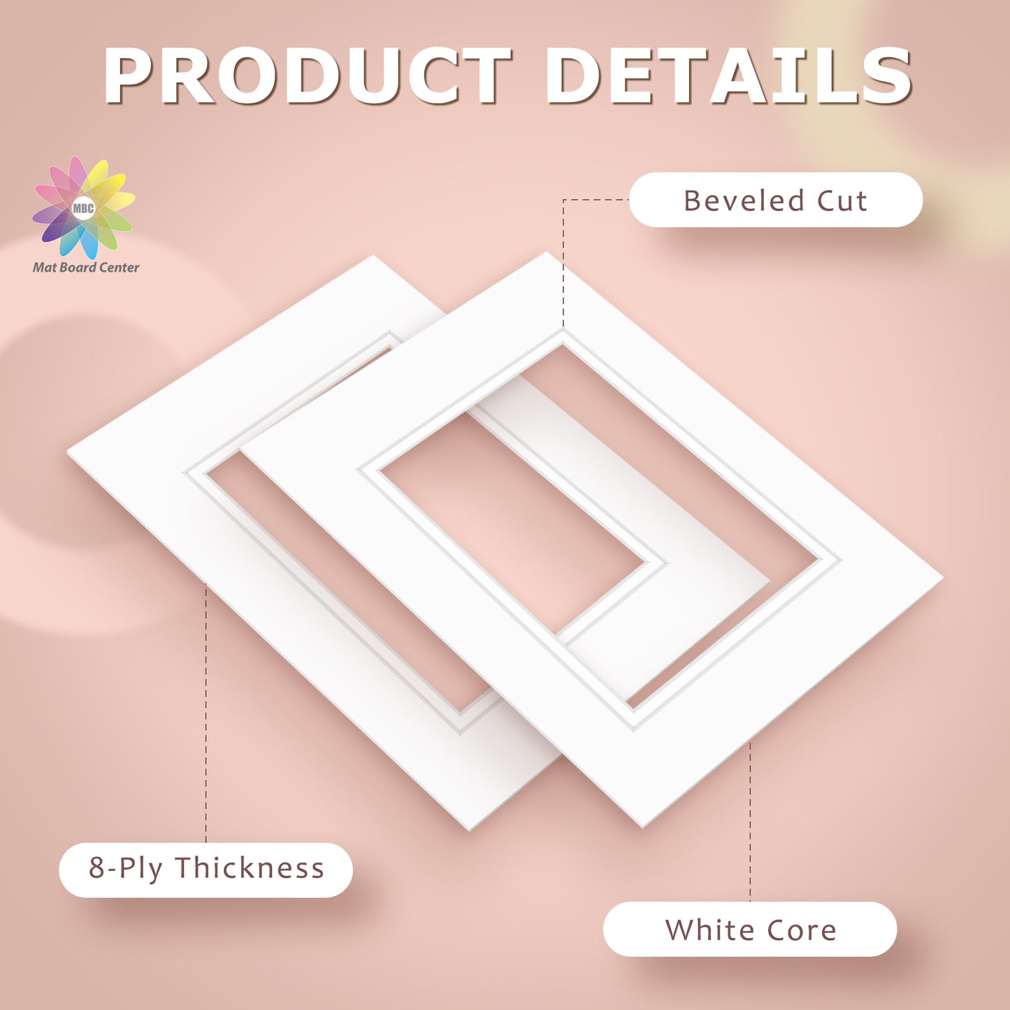 16x20 Economy Pre-Cut Double Mat For 11x14 Photo-Pack of 100