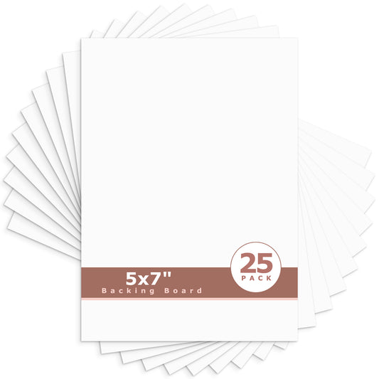 White Backing Board-Pack of 25 5x7