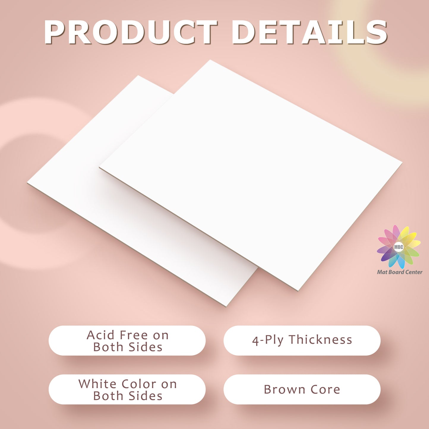 White Backing Board-Pack of 25