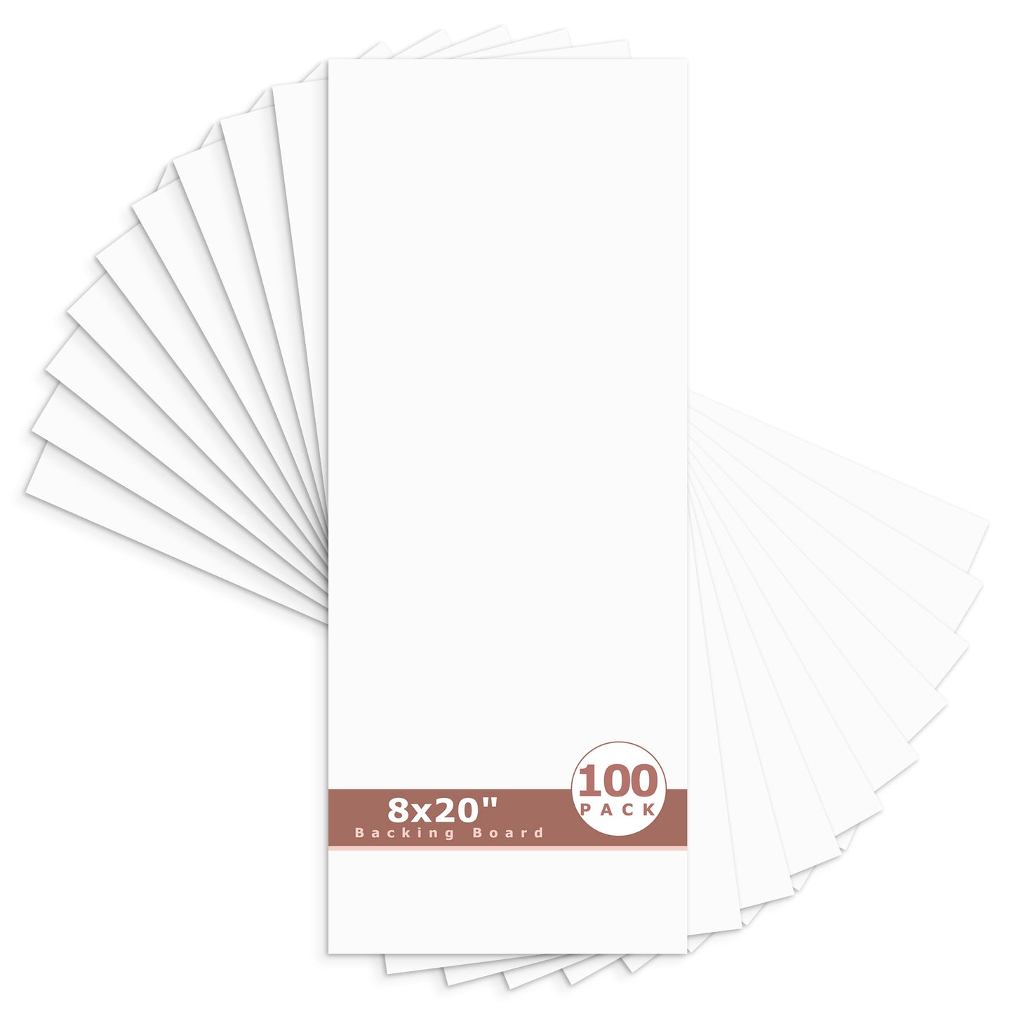 White Backing Board-Pack of 100 8x20