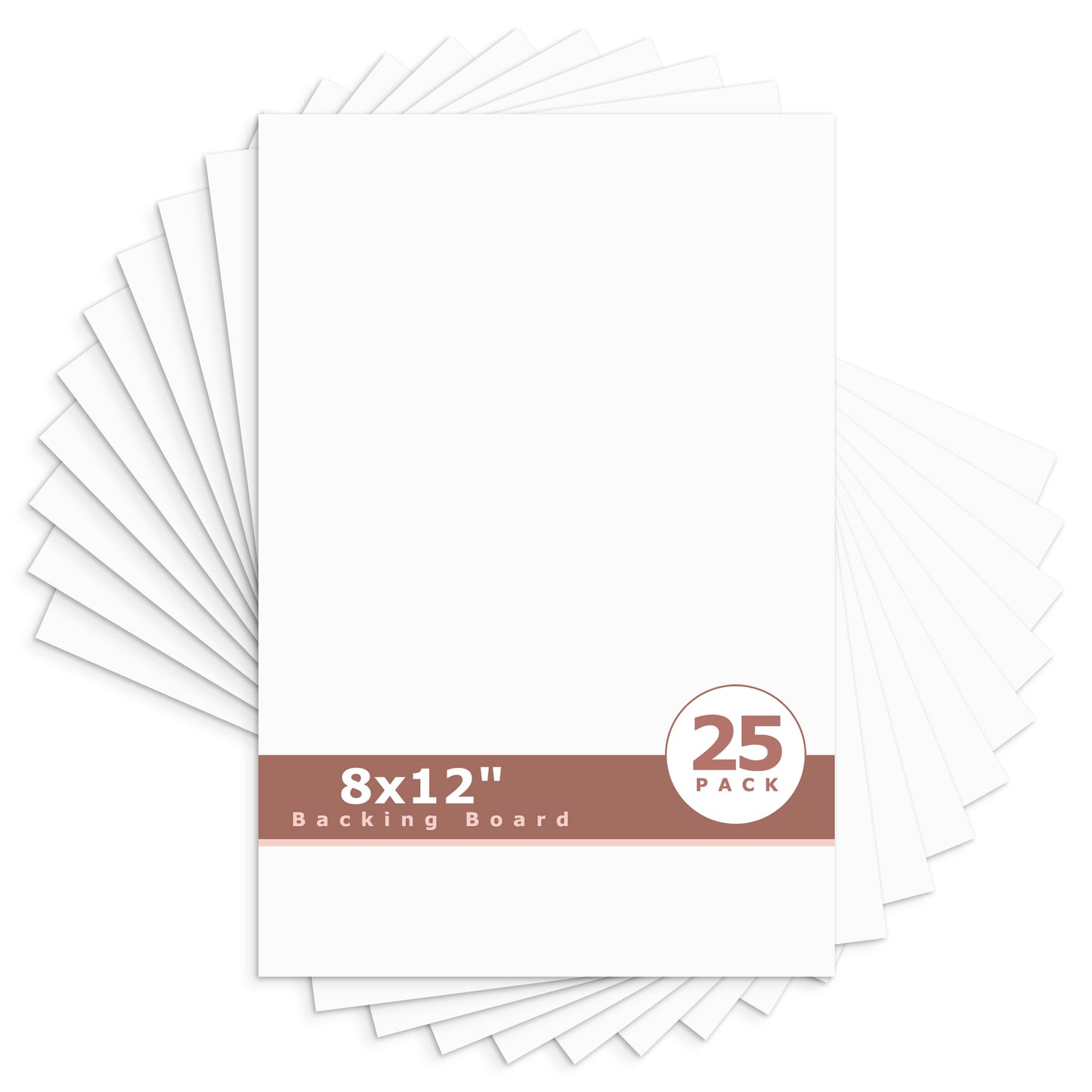 White Backing Board-Pack of 25 8x12
