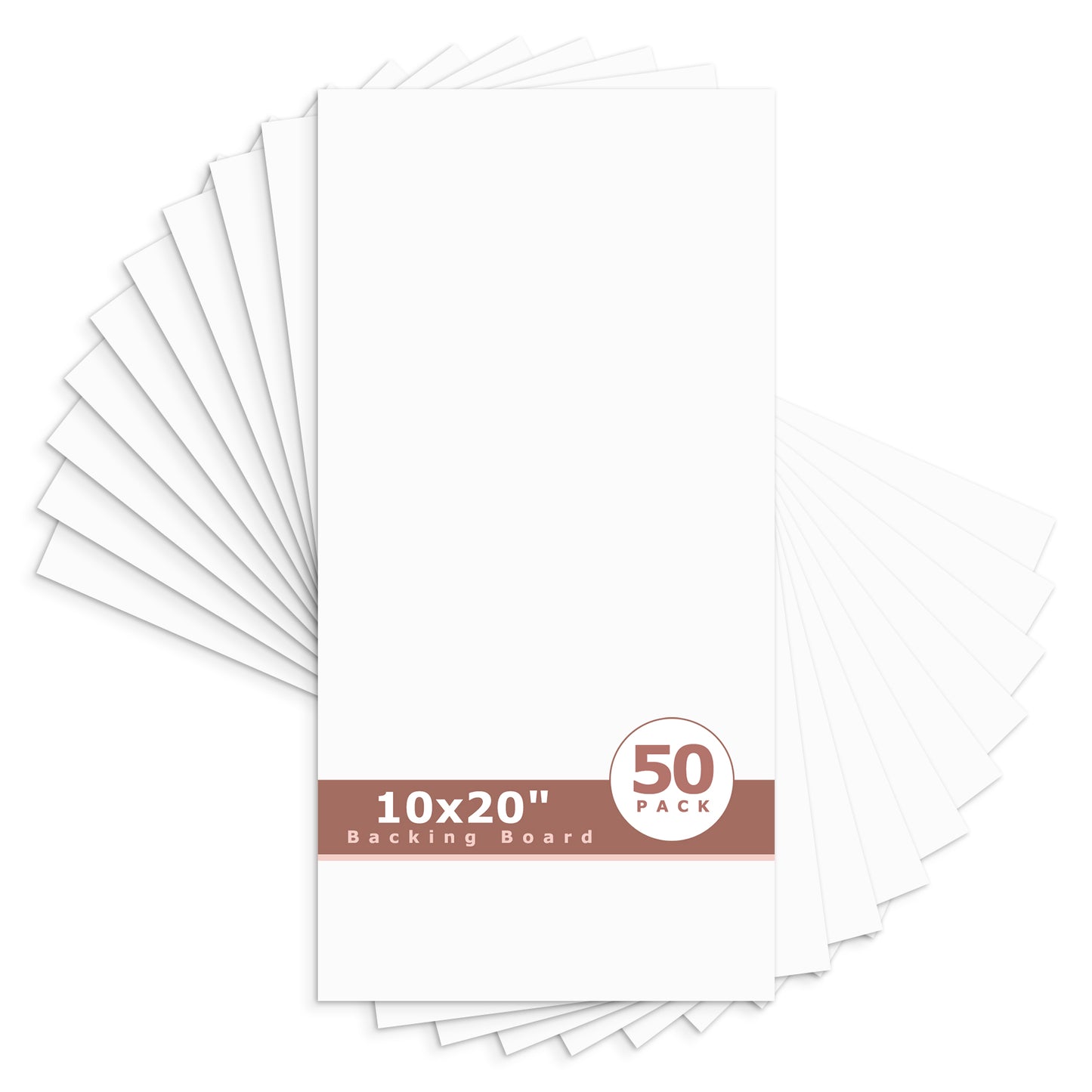 White Backing Board-Pack of 50 10x20