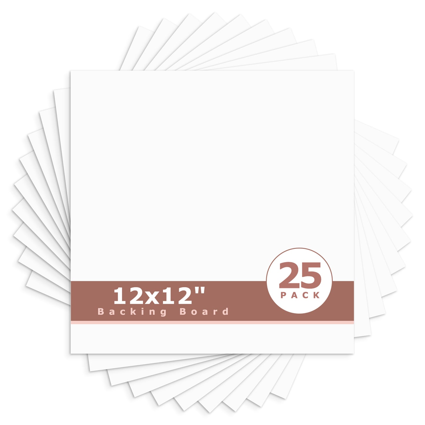White Backing Board-Pack of 25 12x12
