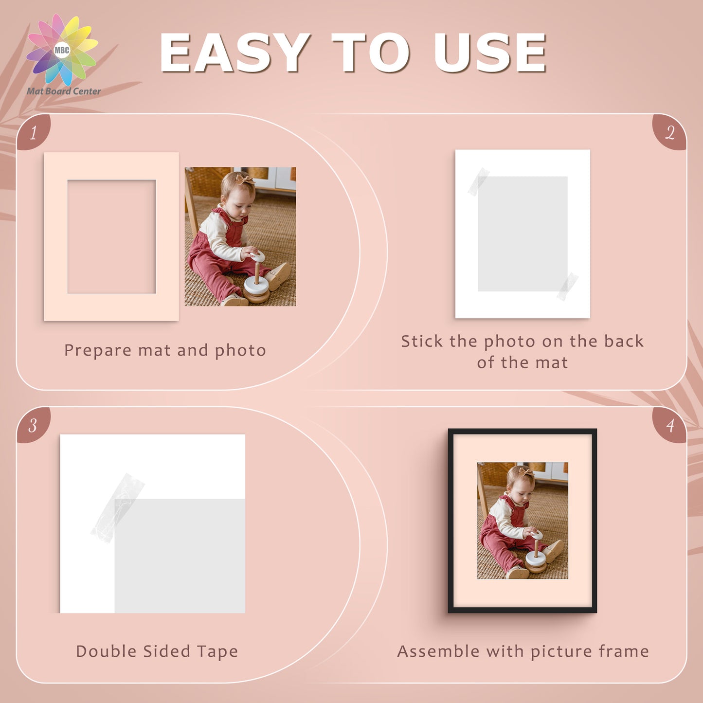 25 Pack 16x20 Whitecore Economy Pre-Cut Mix Color Mat for 11x14 Photo