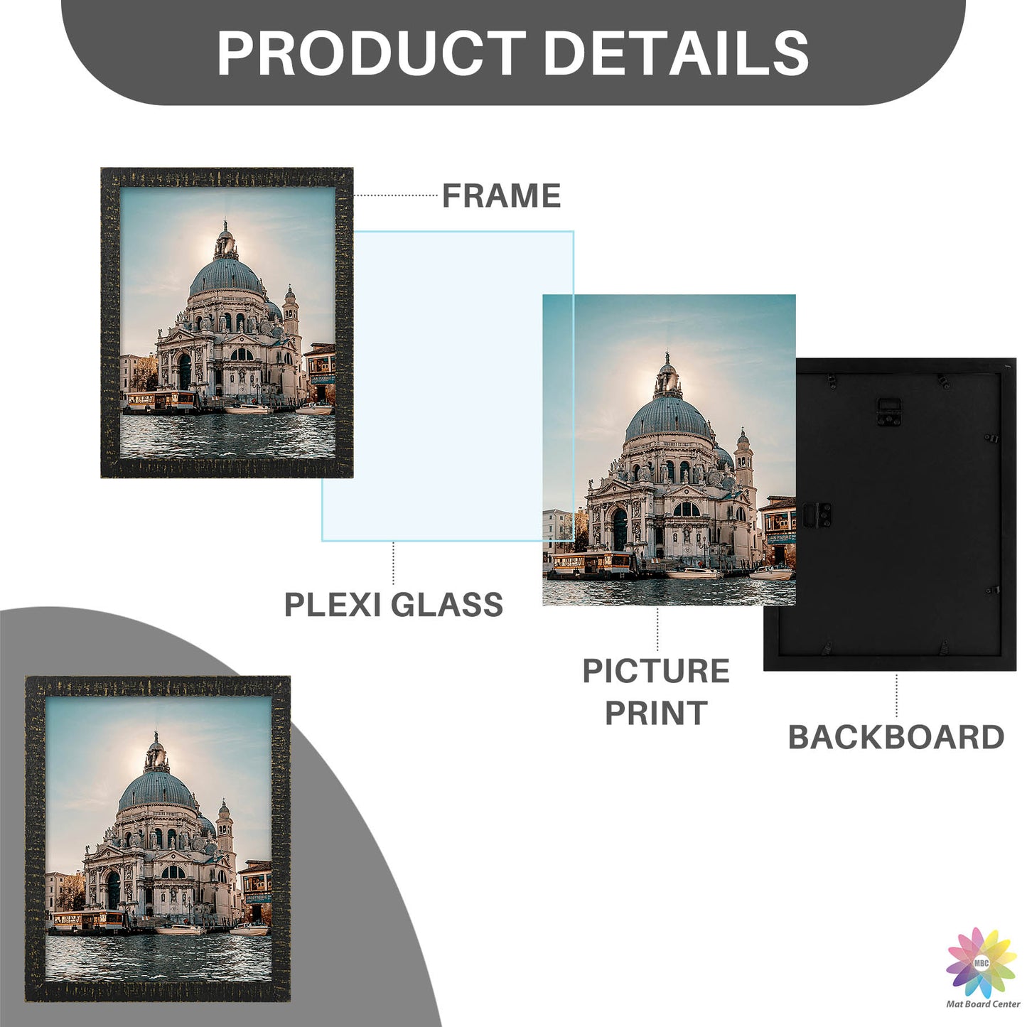 11x14 Wood Frame with Plexiglass (10 Pcs Per Box)