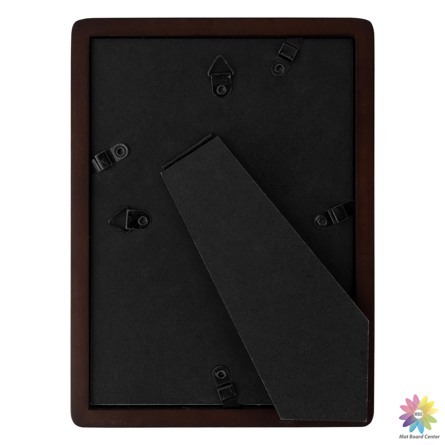 Rounded Corner 5x7 Wood Frame For 4x6 Photos With White Mat and Real Glass Brown (6 Pcs per Box)