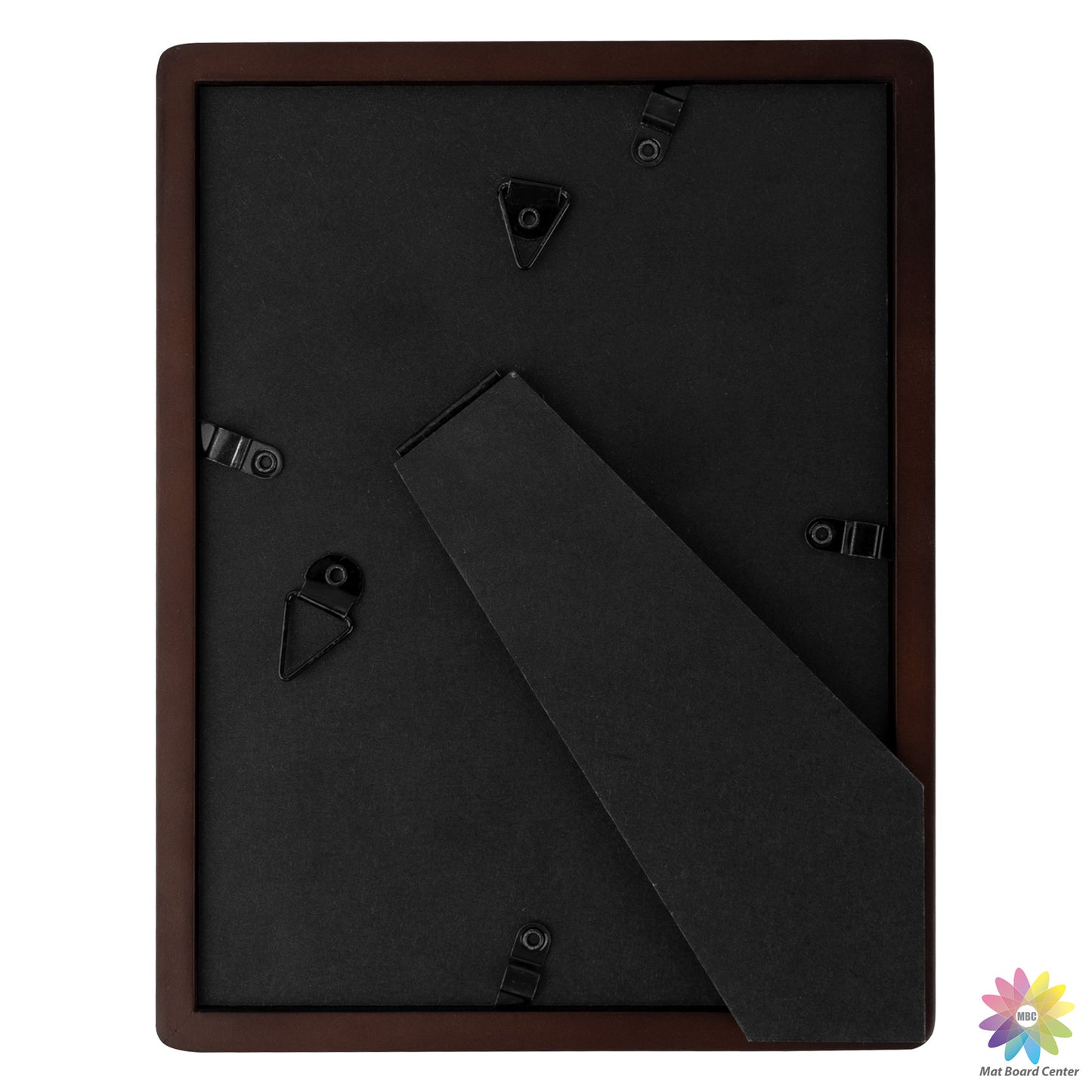 Rounded Corner 6x8 Wood Frame For 5x7 Photos With White Mat and Real Glass Brown (6 Pcs per Box)