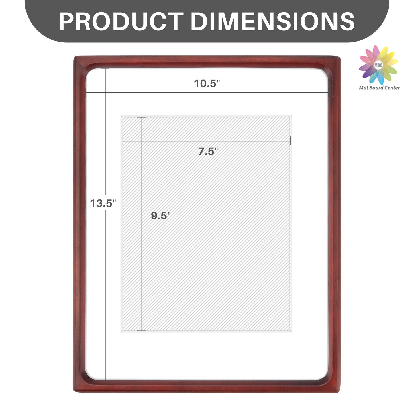 Clearance Rounded Corner 11x14 Picture Frame For 8x10 Photos With White Mat and Real Glass Mahogany (6 Pcs Per Box)