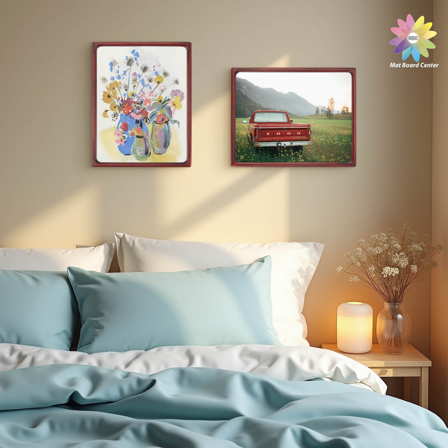 Clearance Rounded Corner 11x14 Picture Frame For 8x10 Photos With White Mat and Real Glass Mahogany (6 Pcs Per Box)