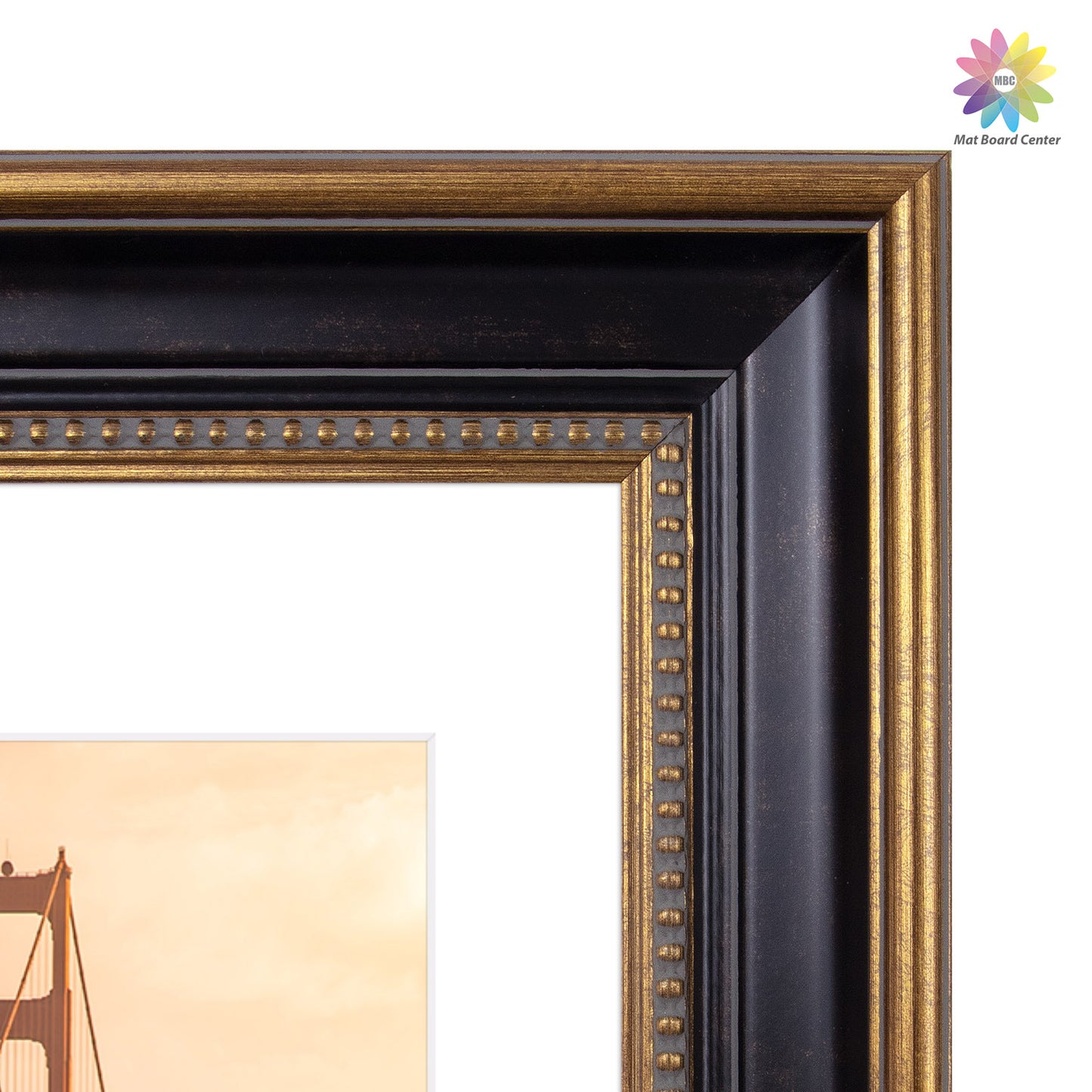 11x14 Photo Frame with White Mat for 8x10 Picture Ornate Gold/Black (10 Pcs Per Box)