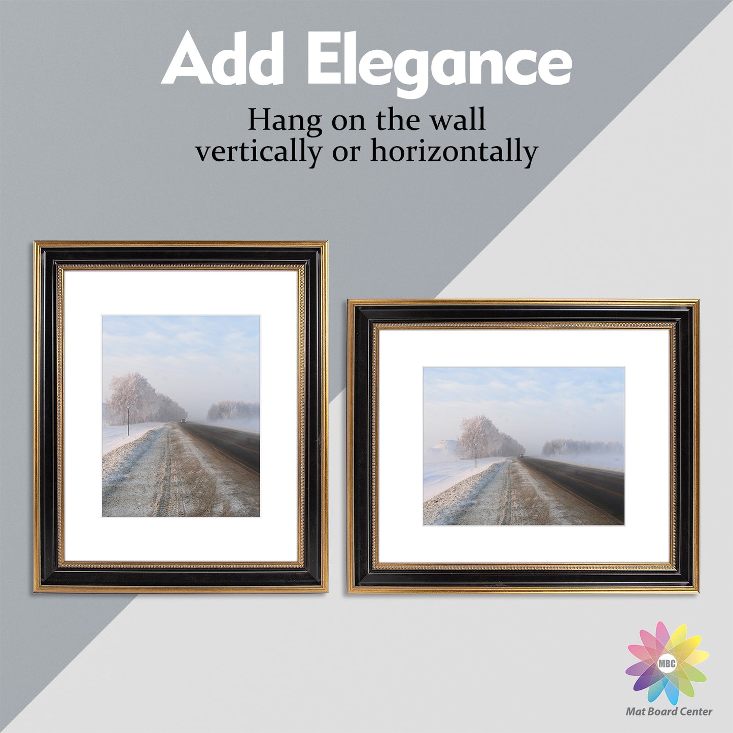 16x20 Photo Frame with White Mat for 11x14 Picture Ornate Gold/Black (4 Pcs Per Box)