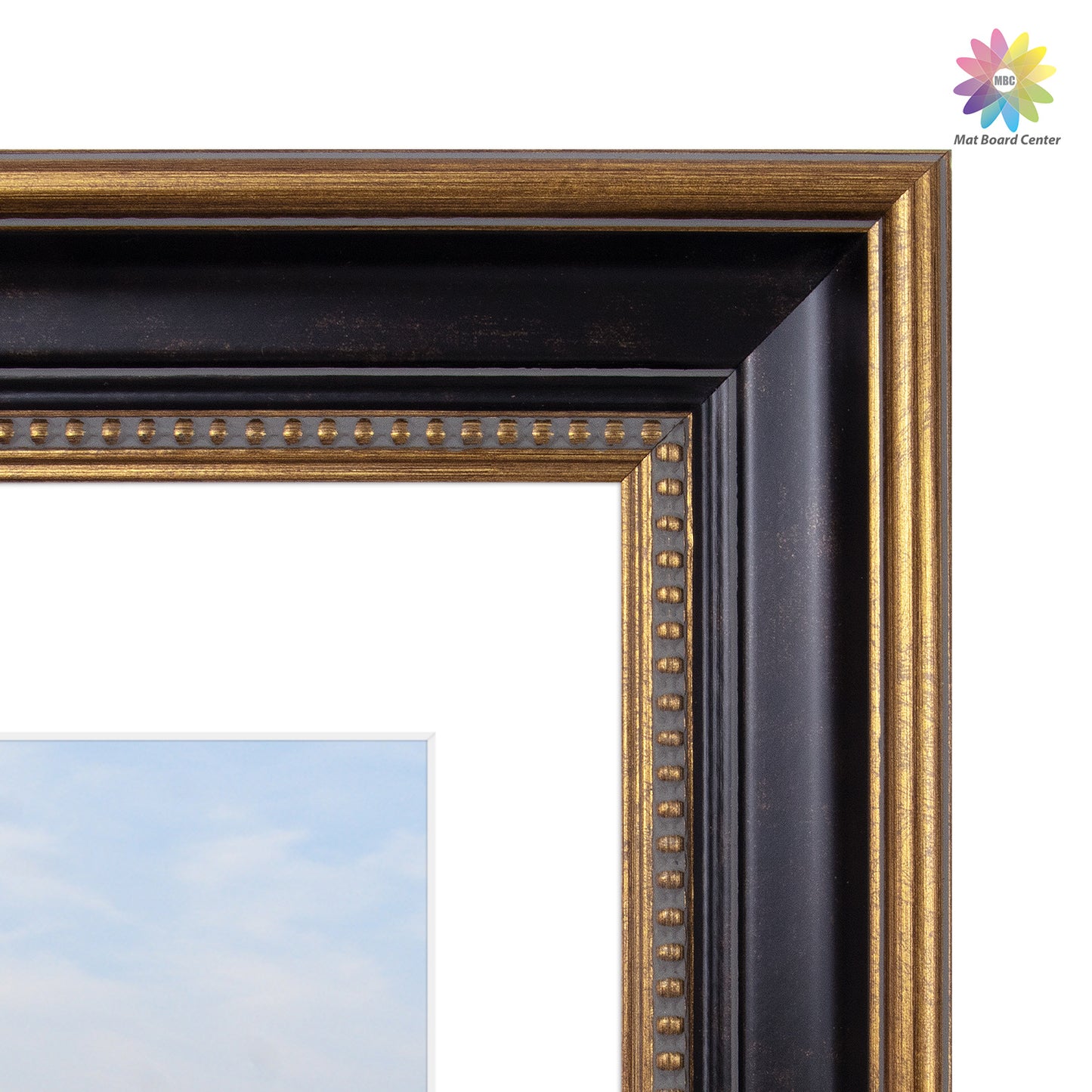 16x20 Photo Frame with White Mat for 11x14 Picture Ornate Gold/Black (4 Pcs Per Box)