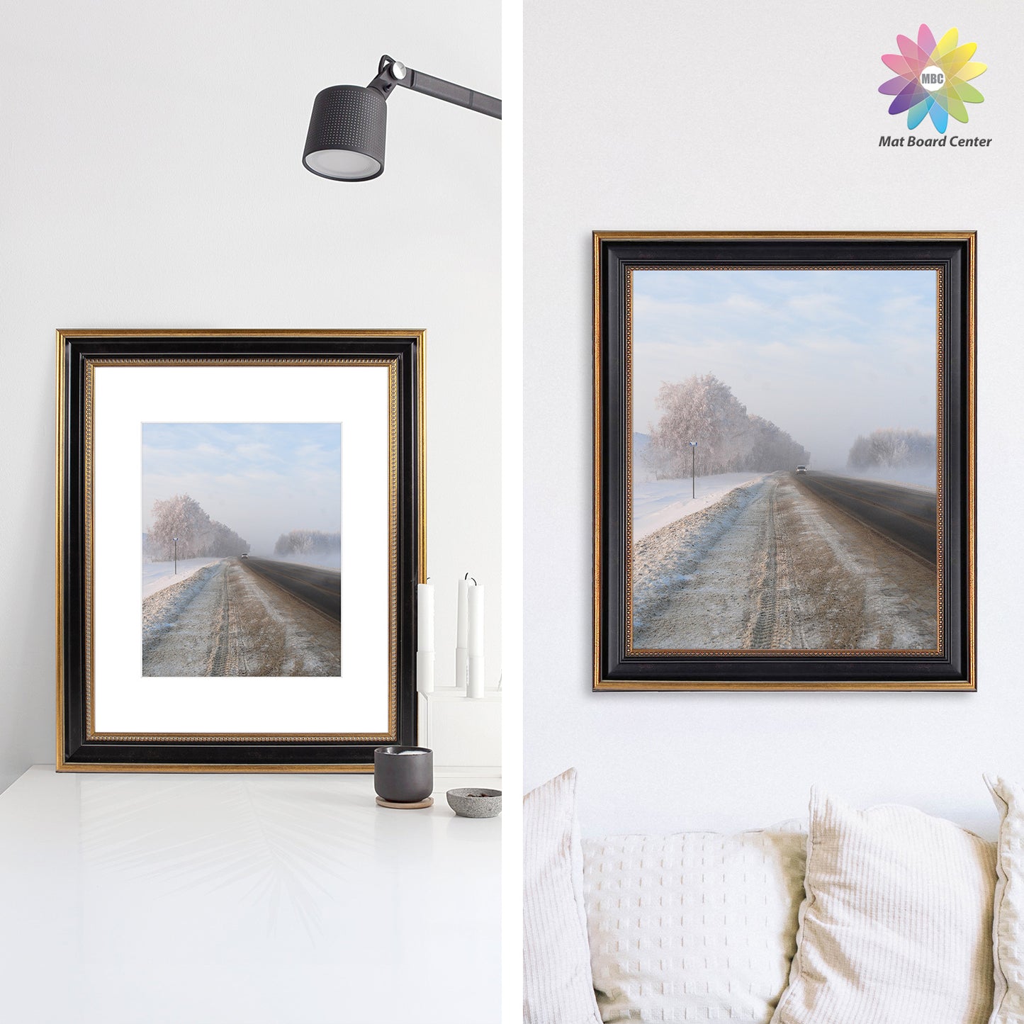 16x20 Photo Frame with White Mat for 11x14 Picture Ornate Gold/Black (4 Pcs Per Box)